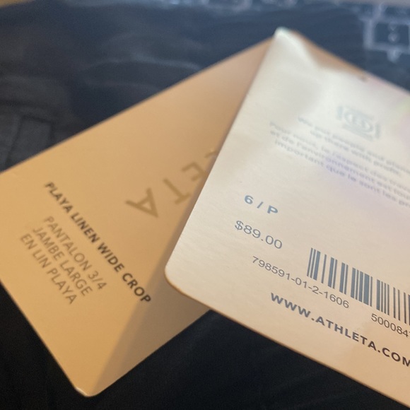 ATHLETA PLAYA LINEN WIDE LEG CROP PANT // Black 🎉 Host Pick 🎉 - Picture 10 of 16